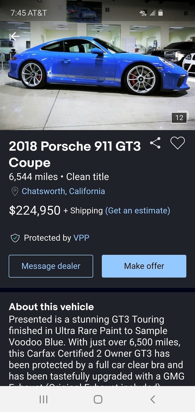2018 Porsche 911 GT3 Touring in Exterior in Custom Color Non-Metallic — photo 15