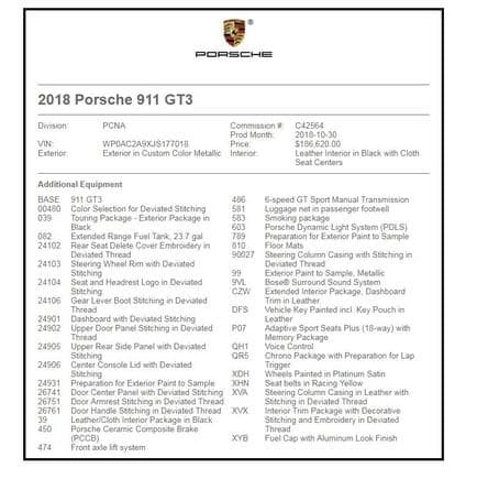 2018 Porsche 911 GT3 Touring in Exterior in Custom Color Metallic — photo 4